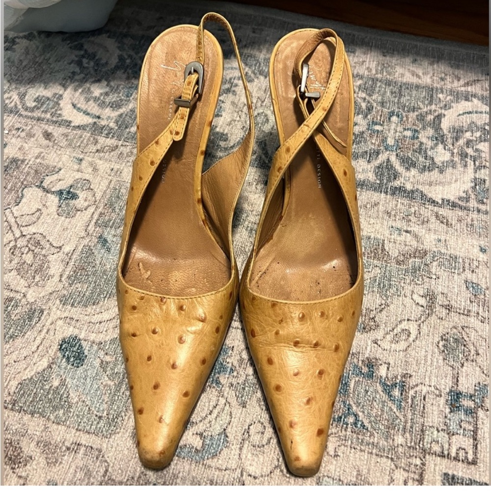 Vintage Giuseppe Zanotti Ostrich
Leather Heels